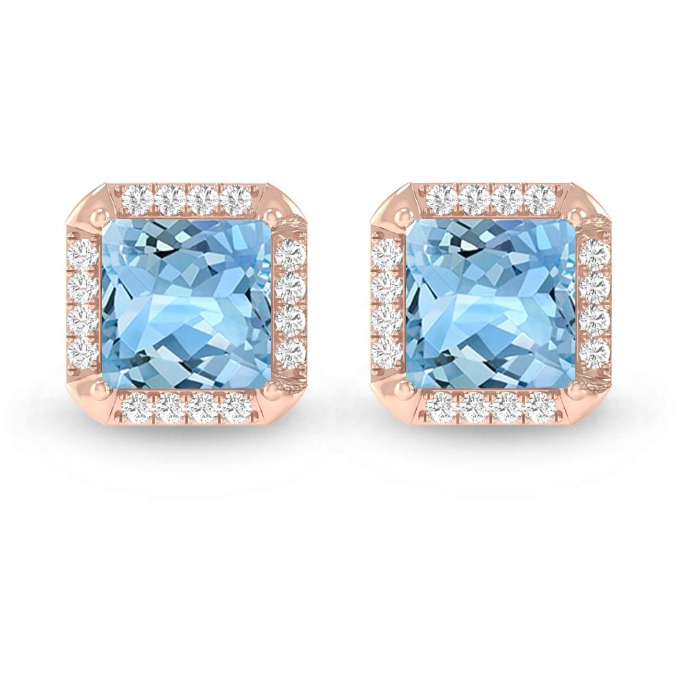 Rose Gold - Aquamarine