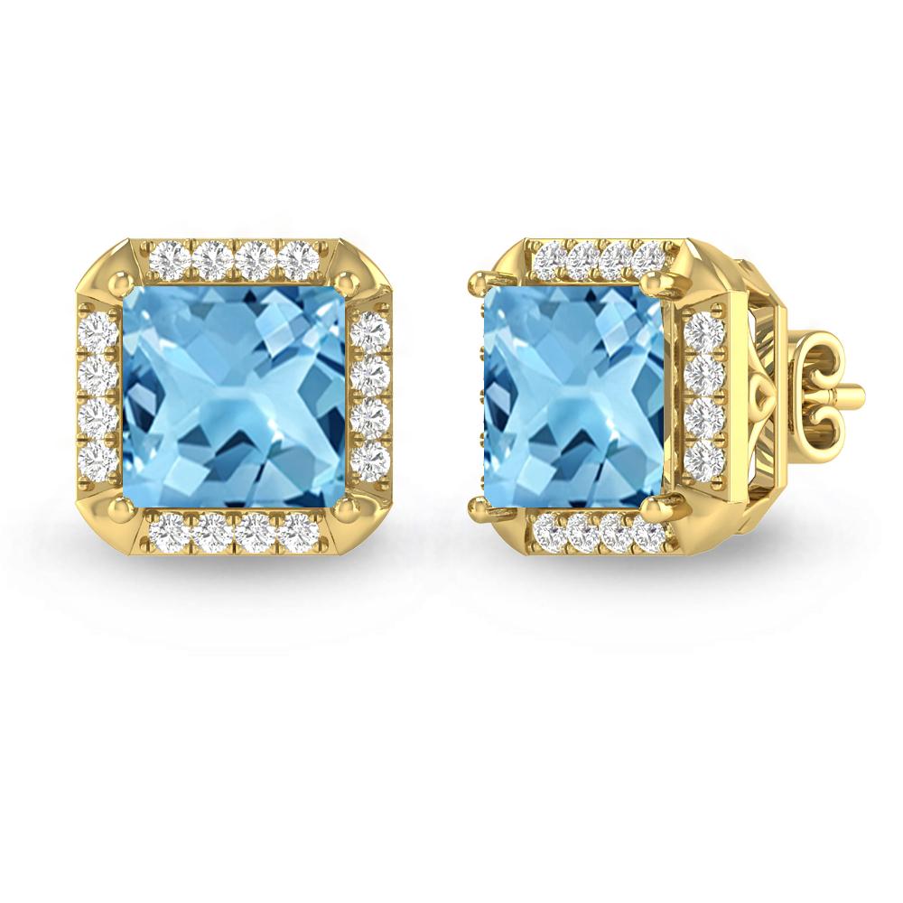 Yellow Gold - Blue Topaz