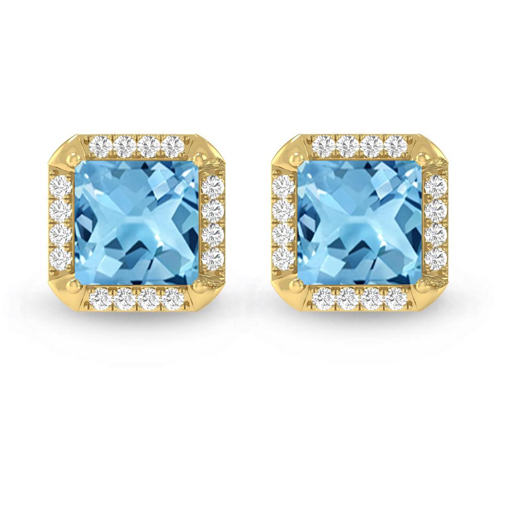 Yellow Gold - Blue Topaz