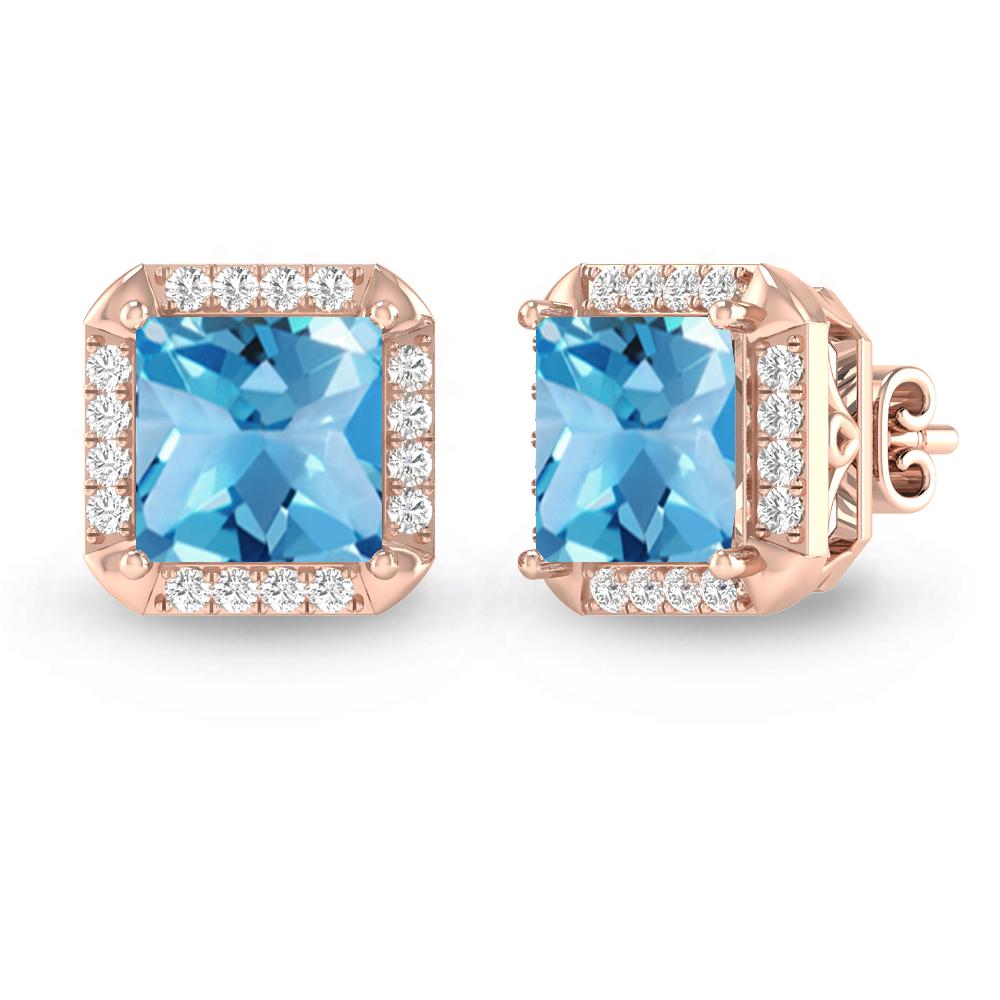 Rose Gold - Blue Topaz