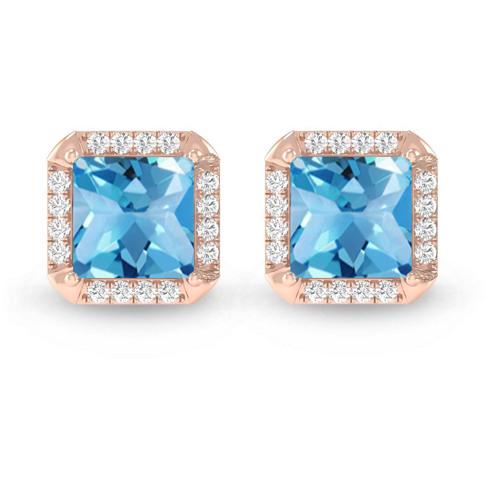 Rose Gold - Blue Topaz