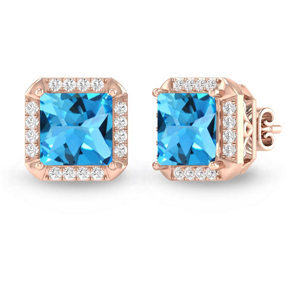 Rose Gold - Blue Topaz