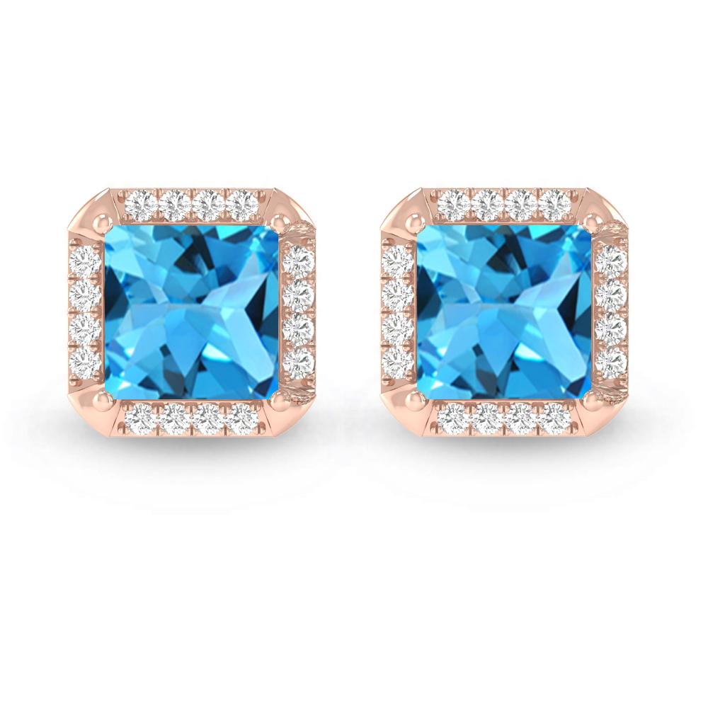 Rose Gold - Blue Topaz