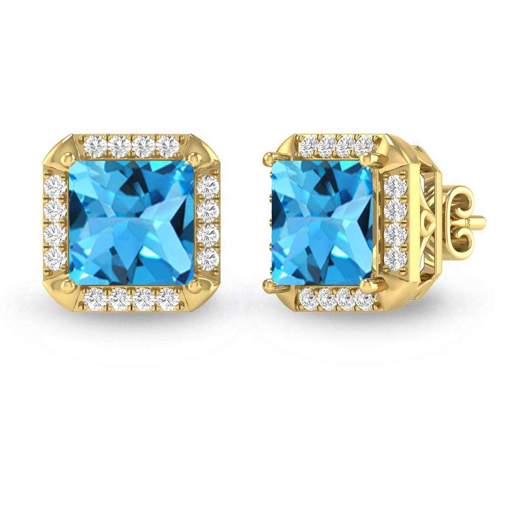 Yellow Gold - Blue Topaz