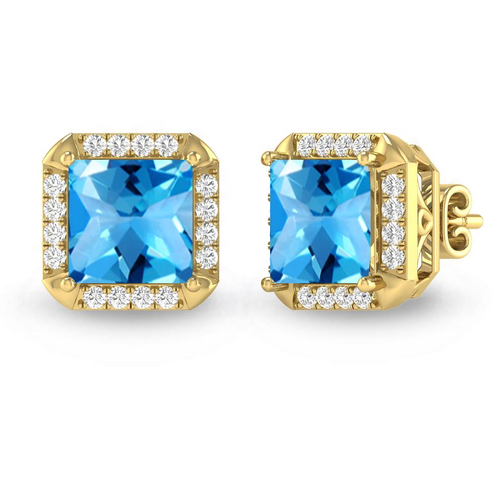 Yellow Gold - Blue Topaz