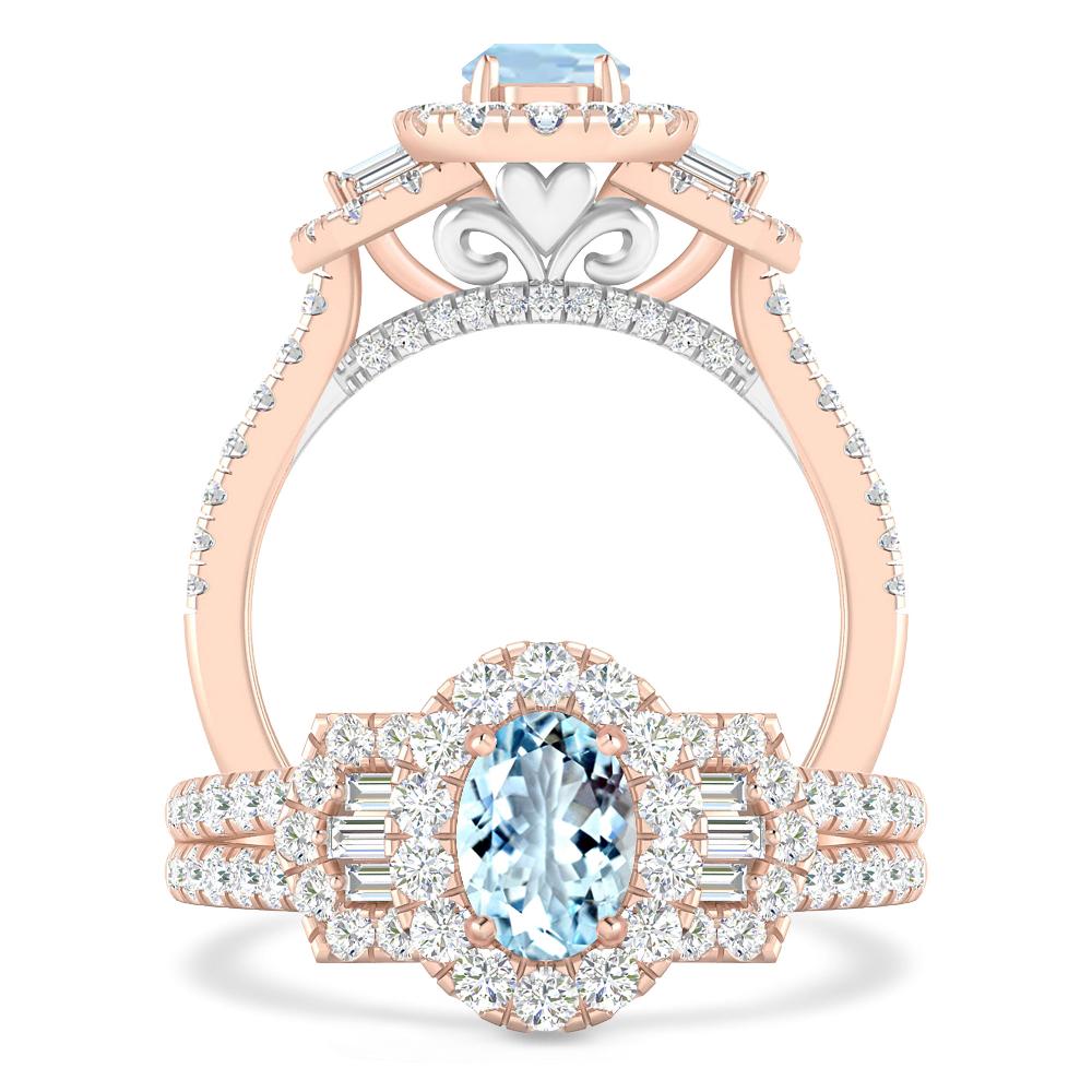 Rose Gold - Aquamarine