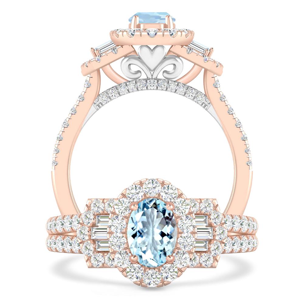 Rose Gold - Aquamarine