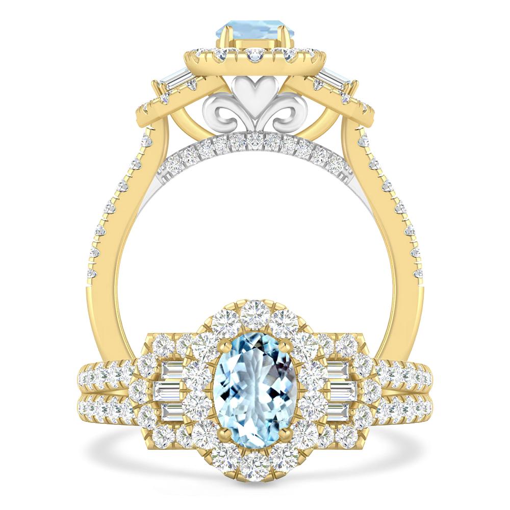 Yellow Gold - Aquamarine