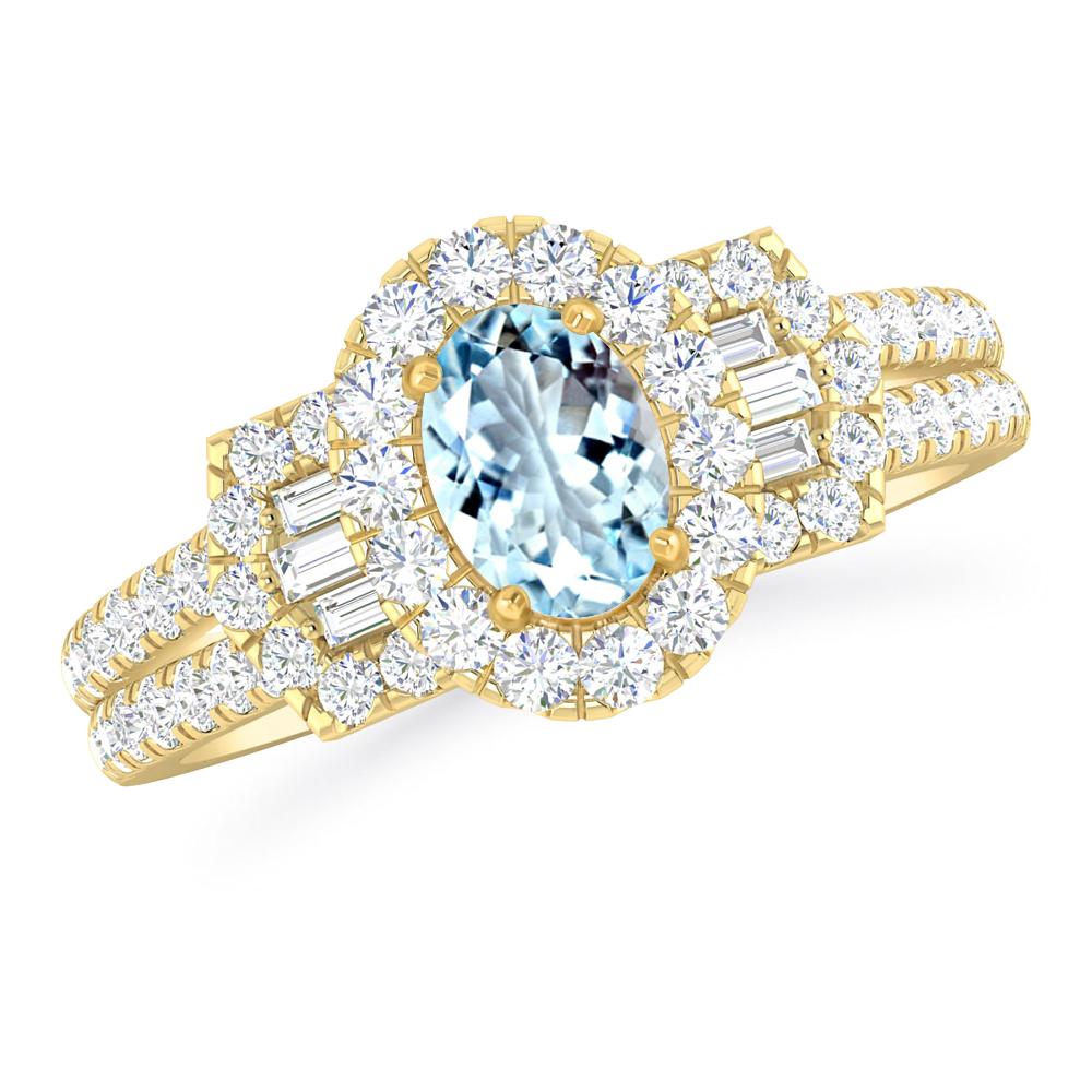 Yellow Gold - Aquamarine