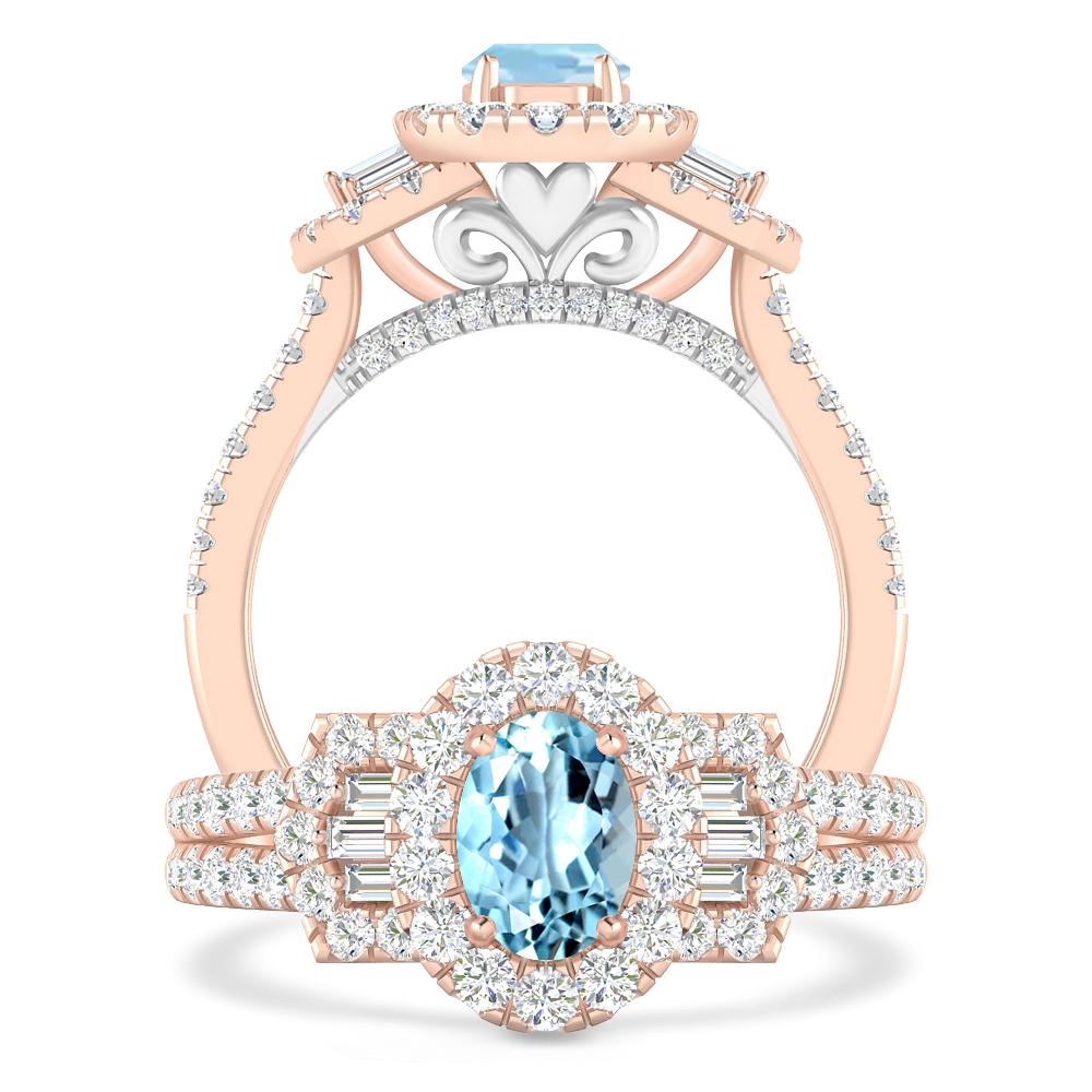 Rose Gold - Aquamarine