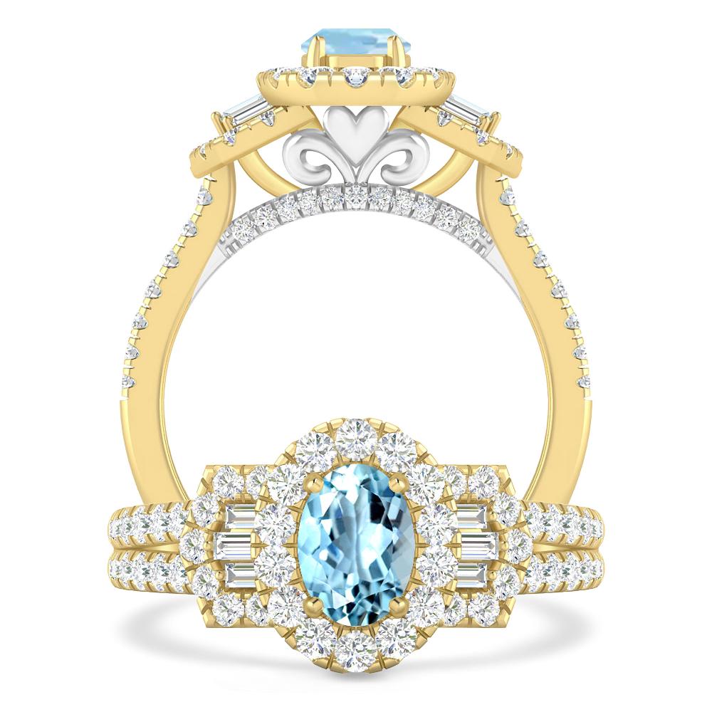 Yellow Gold - Aquamarine