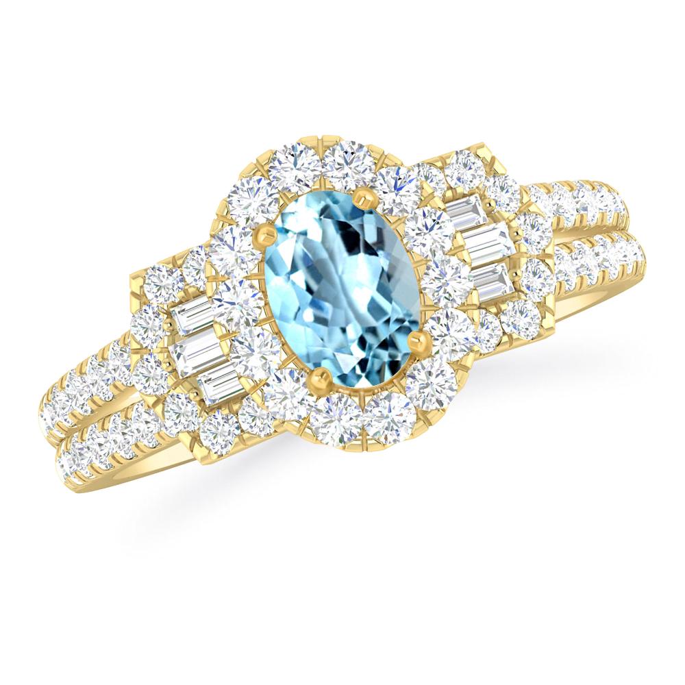 Yellow Gold - Aquamarine