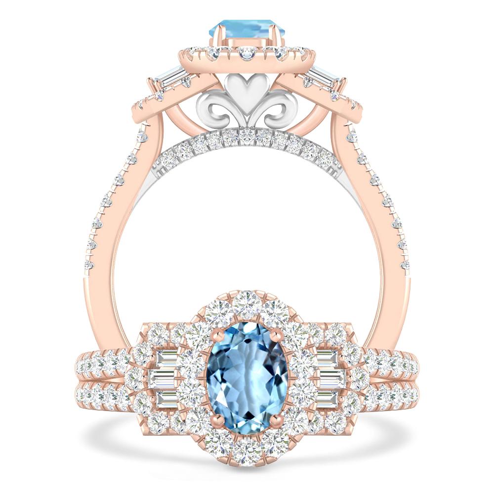 Rose Gold - Aquamarine