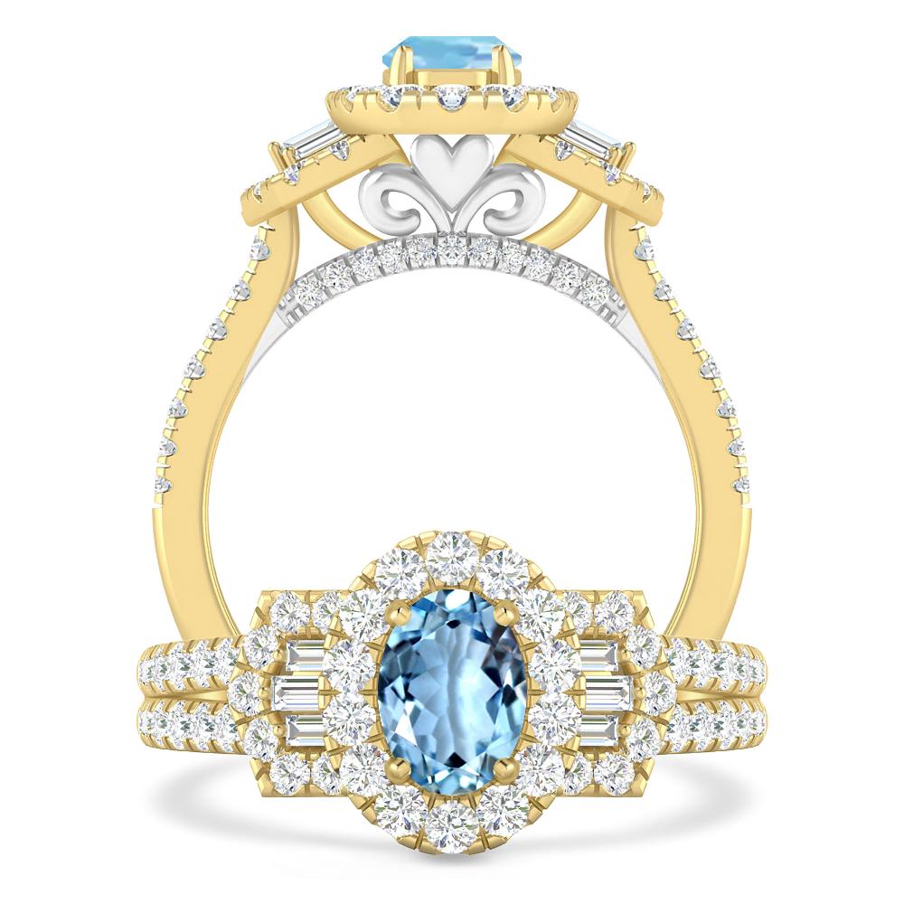 Yellow Gold - Aquamarine