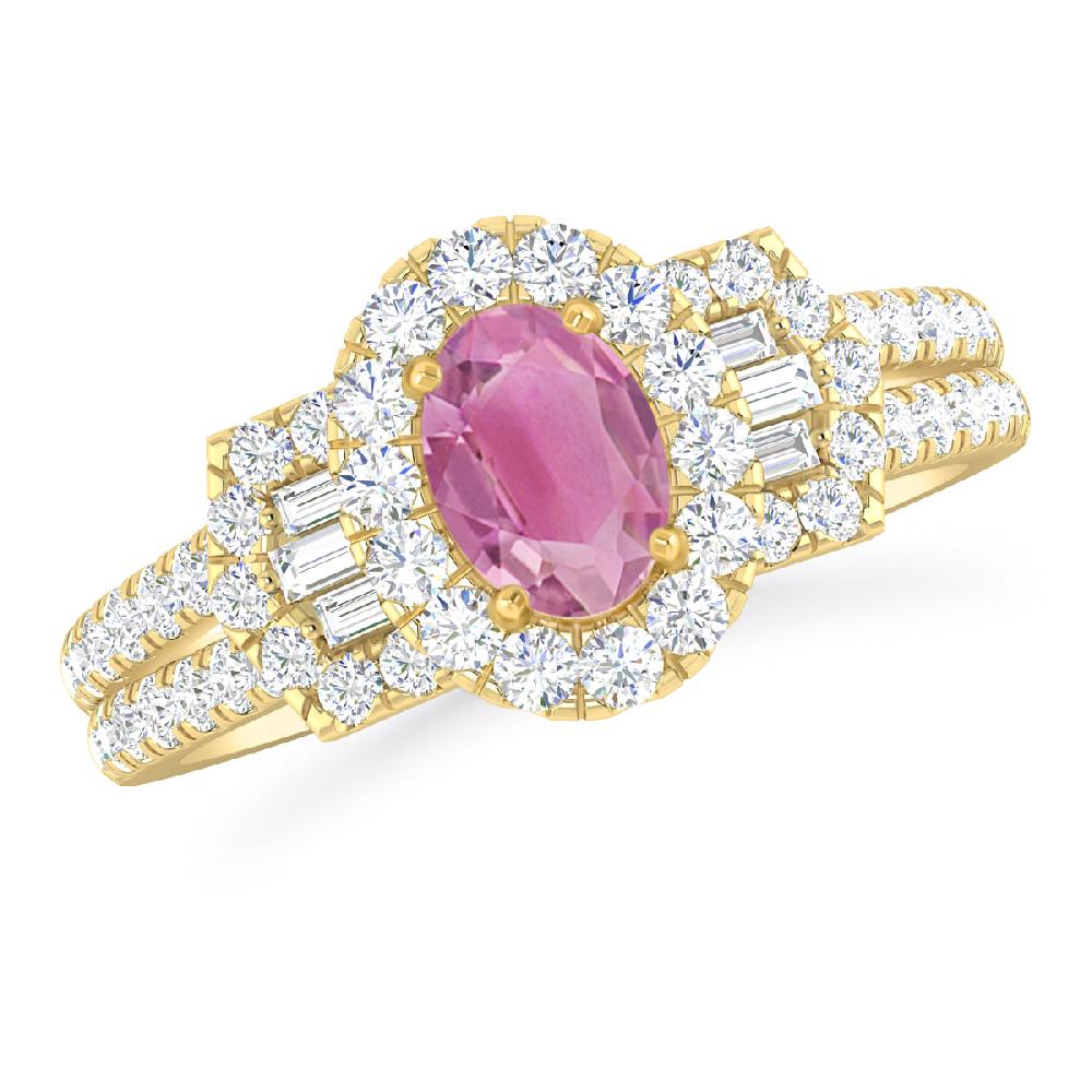 Yellow Gold - Pink Tourmaline