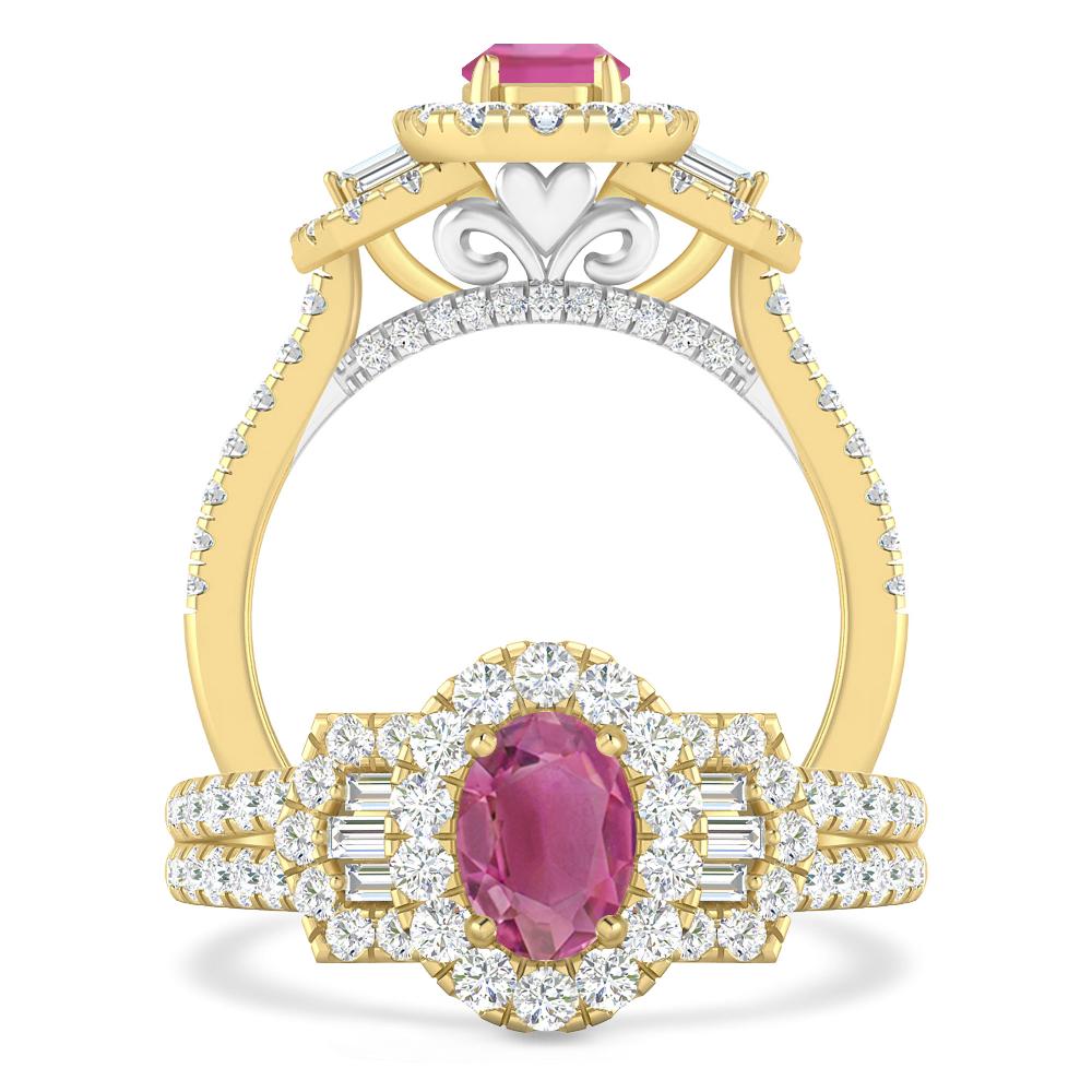 Yellow Gold - Pink Tourmaline