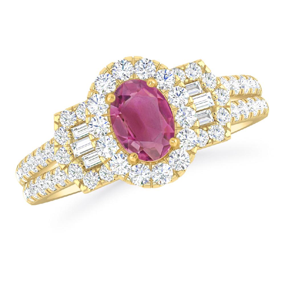 Yellow Gold - Pink Tourmaline