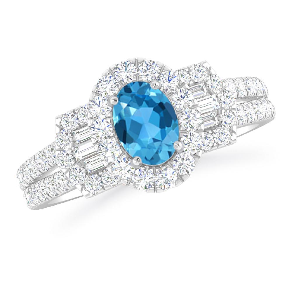 White Gold - Blue Topaz