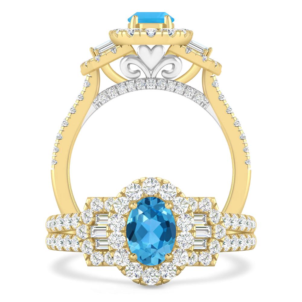 Yellow Gold - Blue Topaz