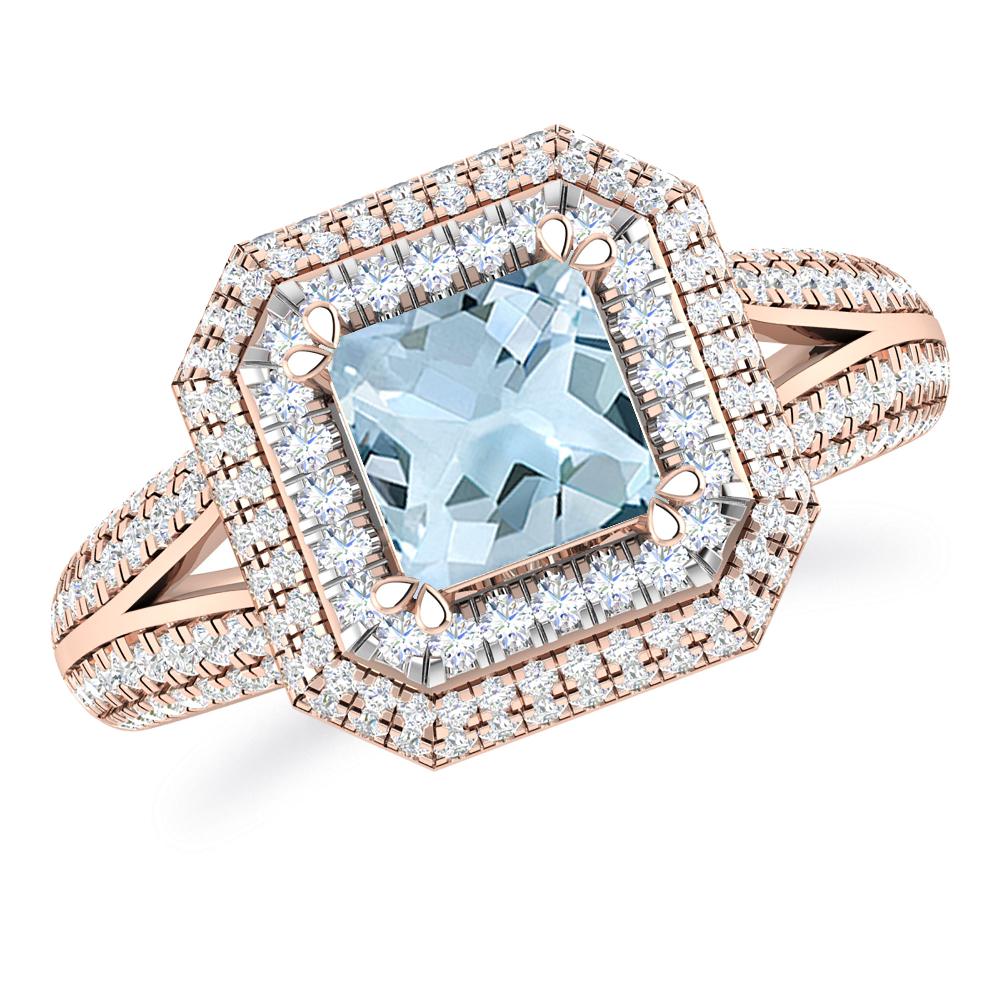 Rose Gold - Aquamarine