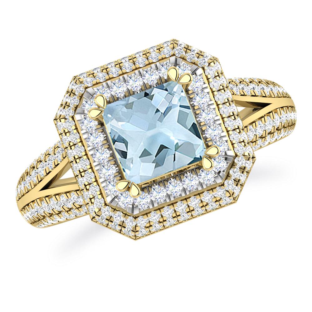 Yellow Gold - Aquamarine