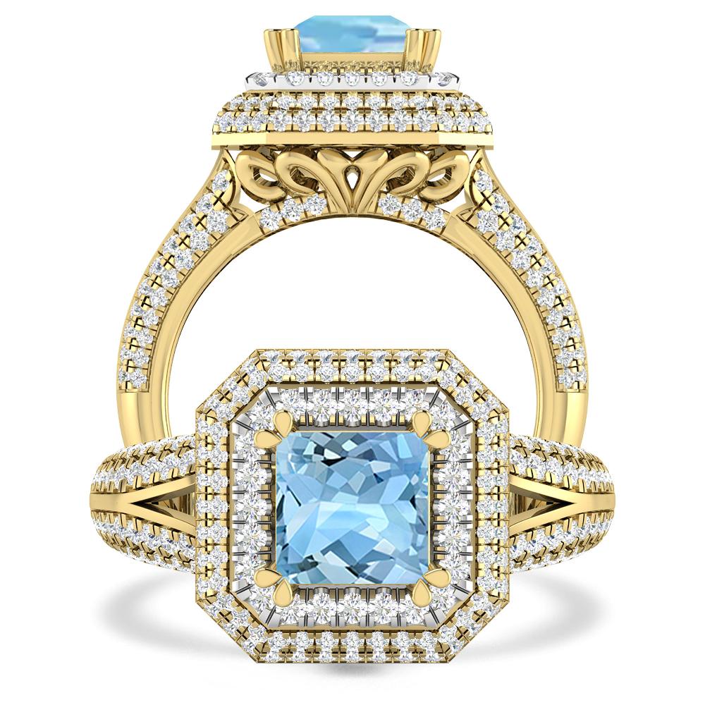 Yellow Gold - Aquamarine