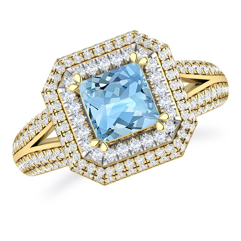 Yellow Gold - Aquamarine