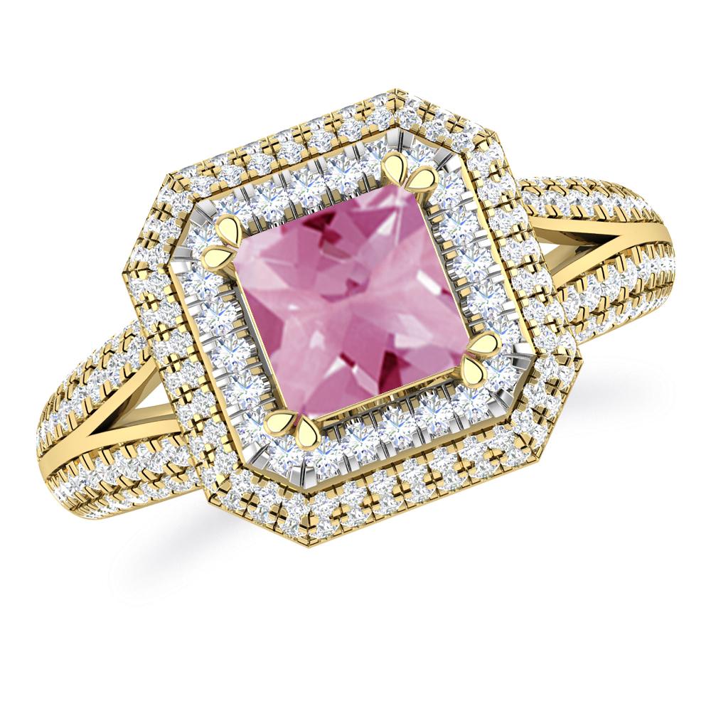 Yellow Gold - Pink Tourmaline