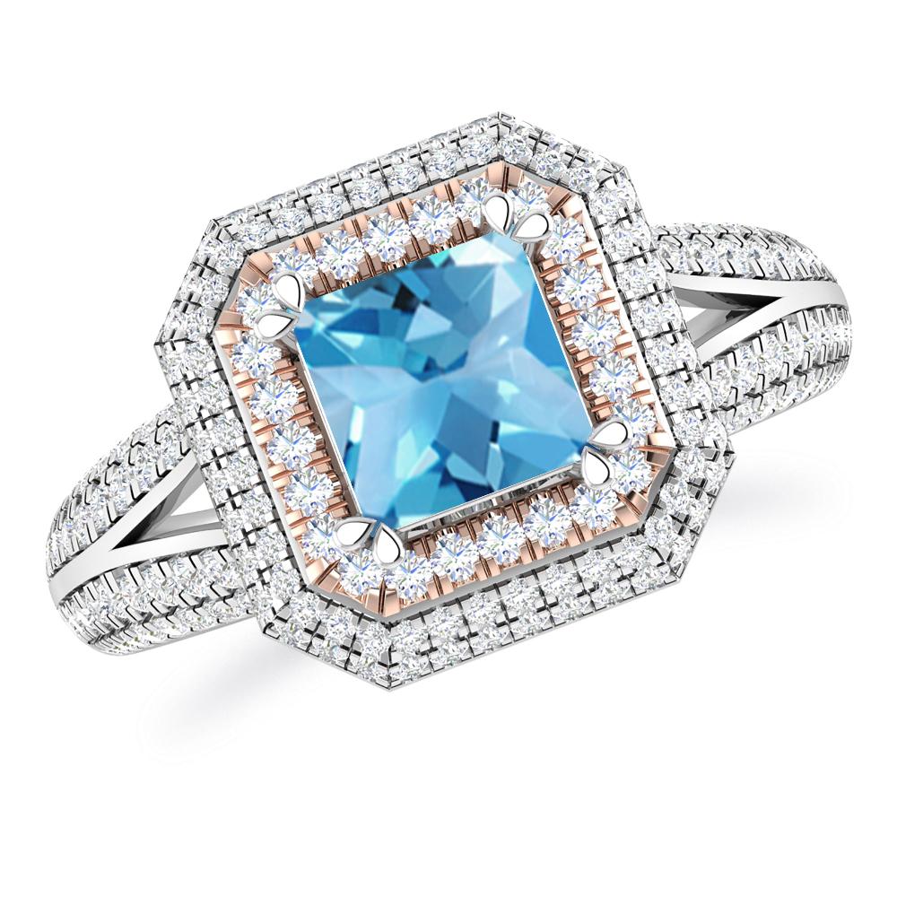 White Gold - Blue Topaz