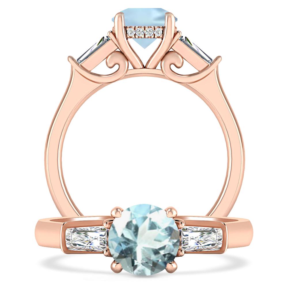 Rose Gold - Aquamarine