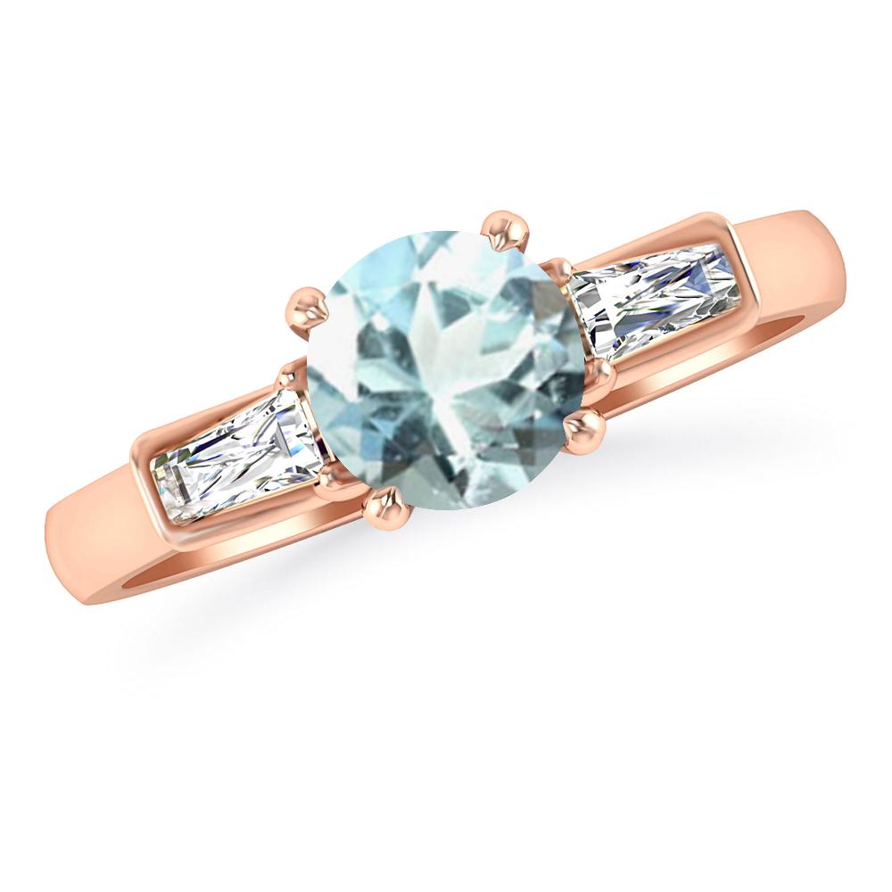 Rose Gold - Aquamarine