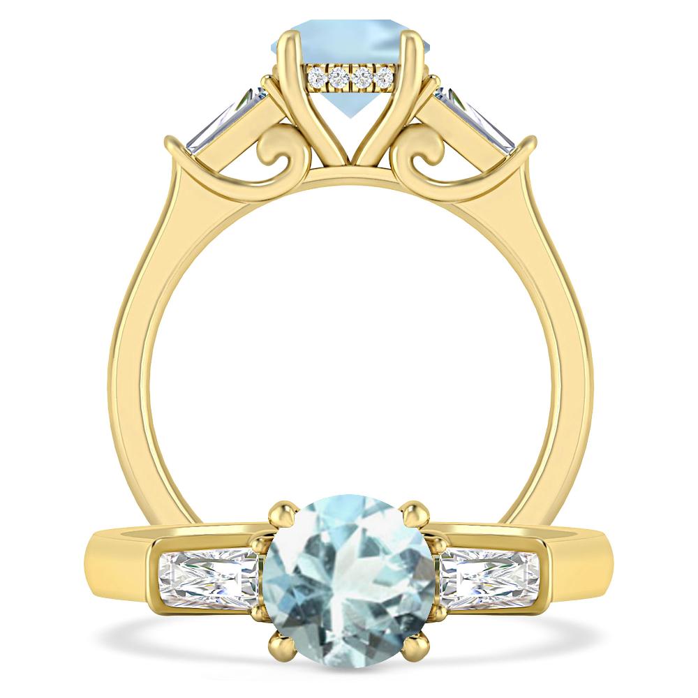 Yellow Gold - Aquamarine