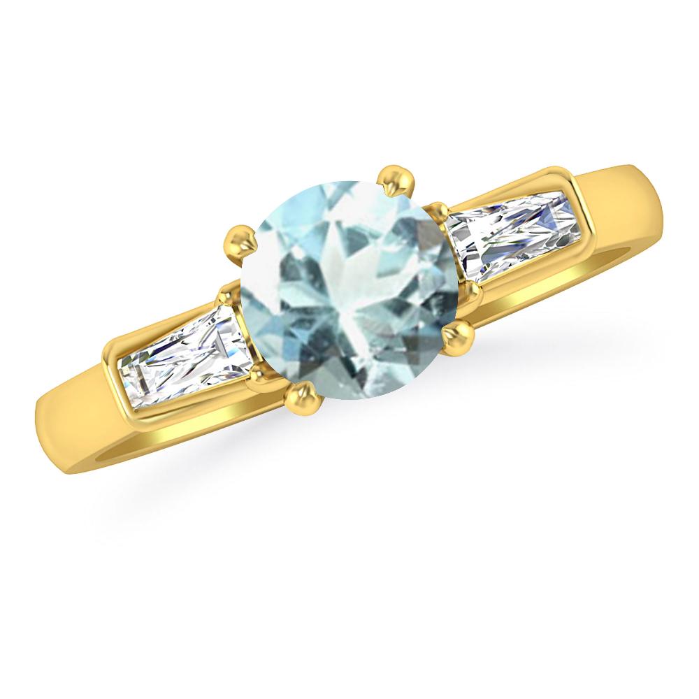 Yellow Gold - Aquamarine