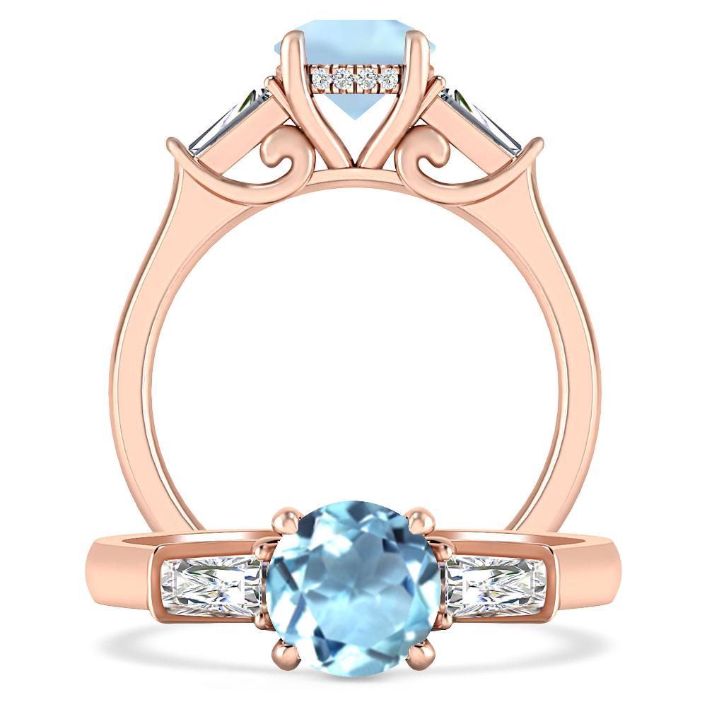 Rose Gold - Aquamarine