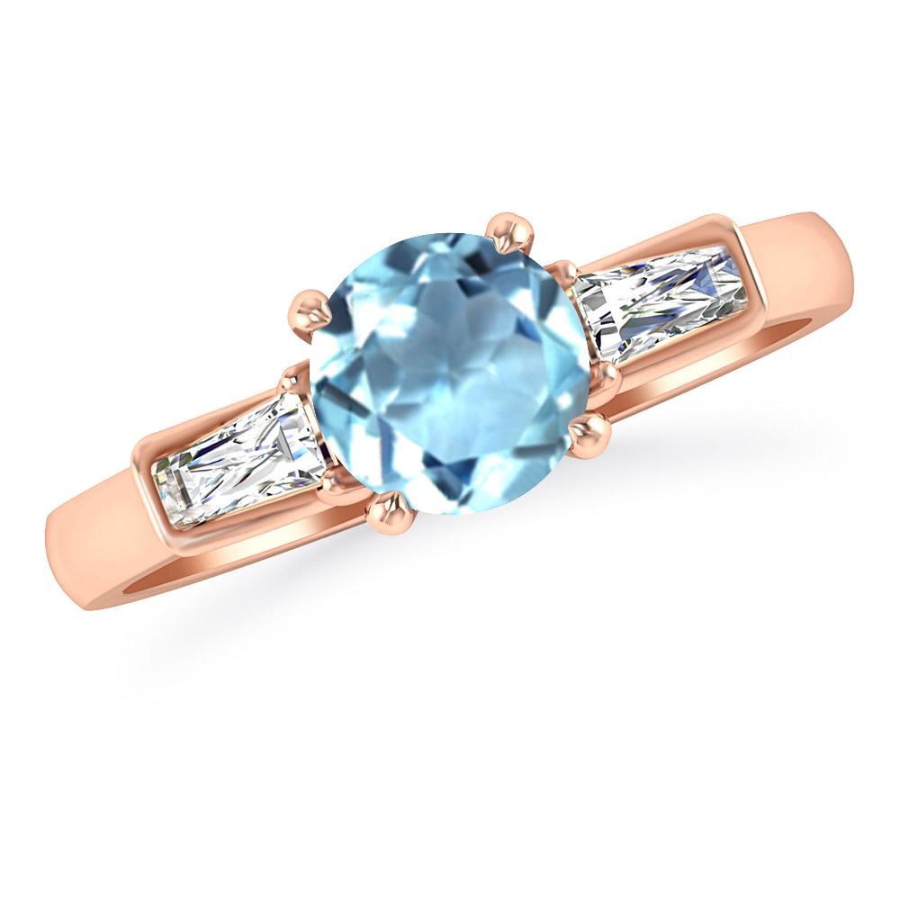 Rose Gold - Aquamarine