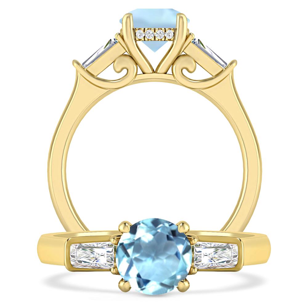 Yellow Gold - Aquamarine