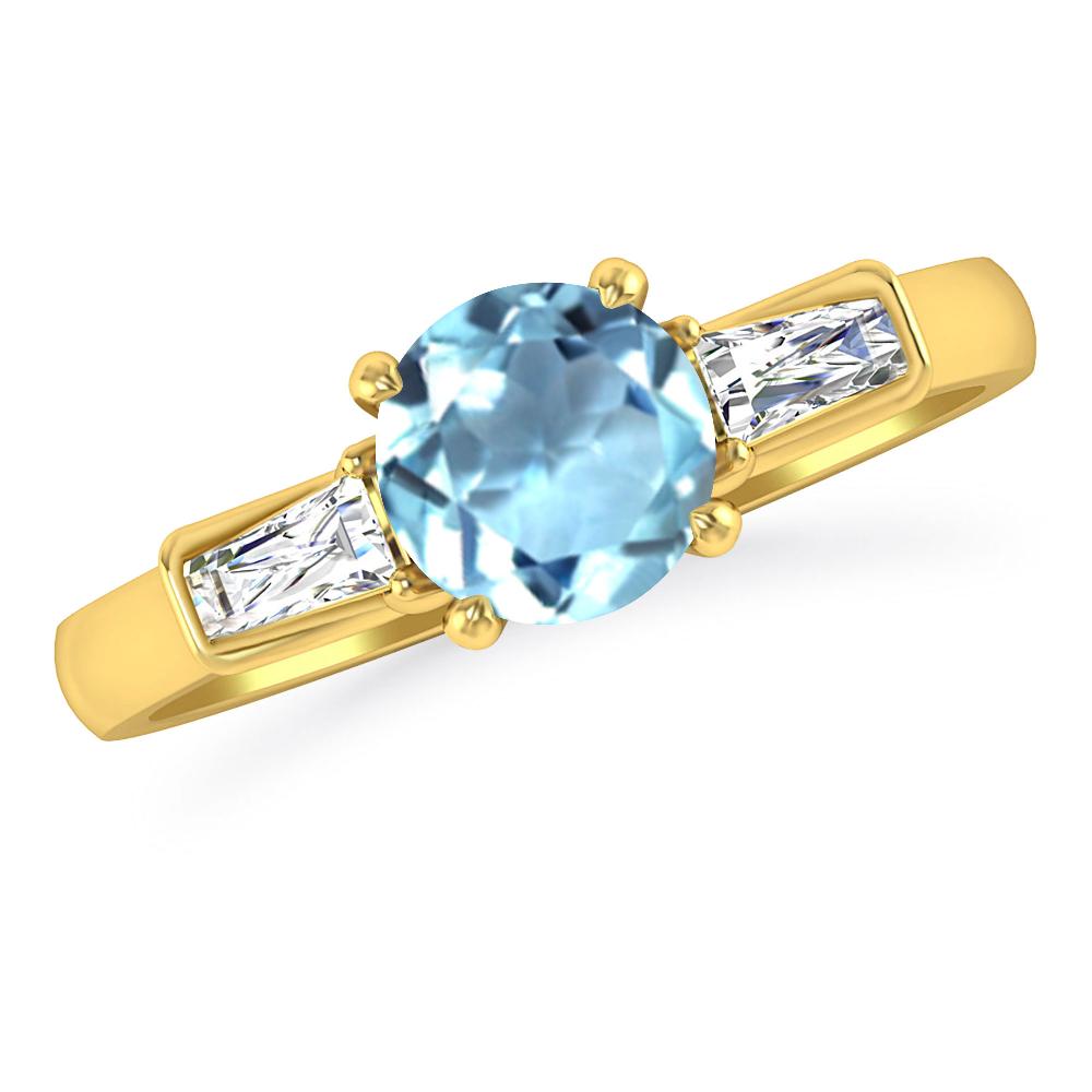 Yellow Gold - Aquamarine