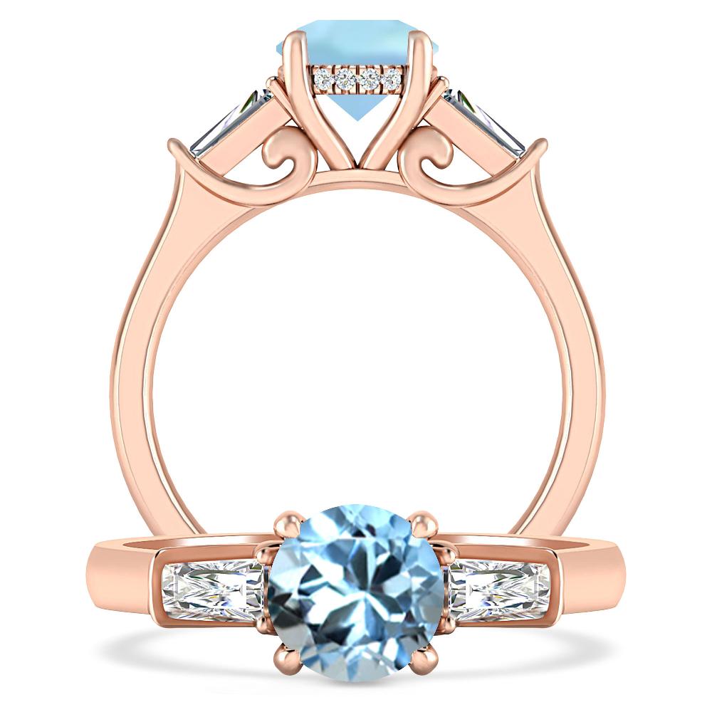 Rose Gold - Aquamarine