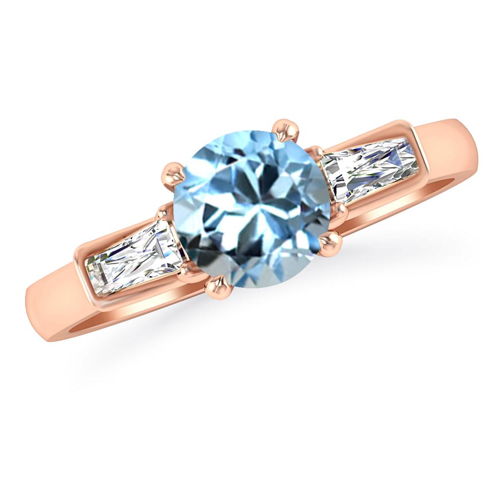 Rose Gold - Aquamarine