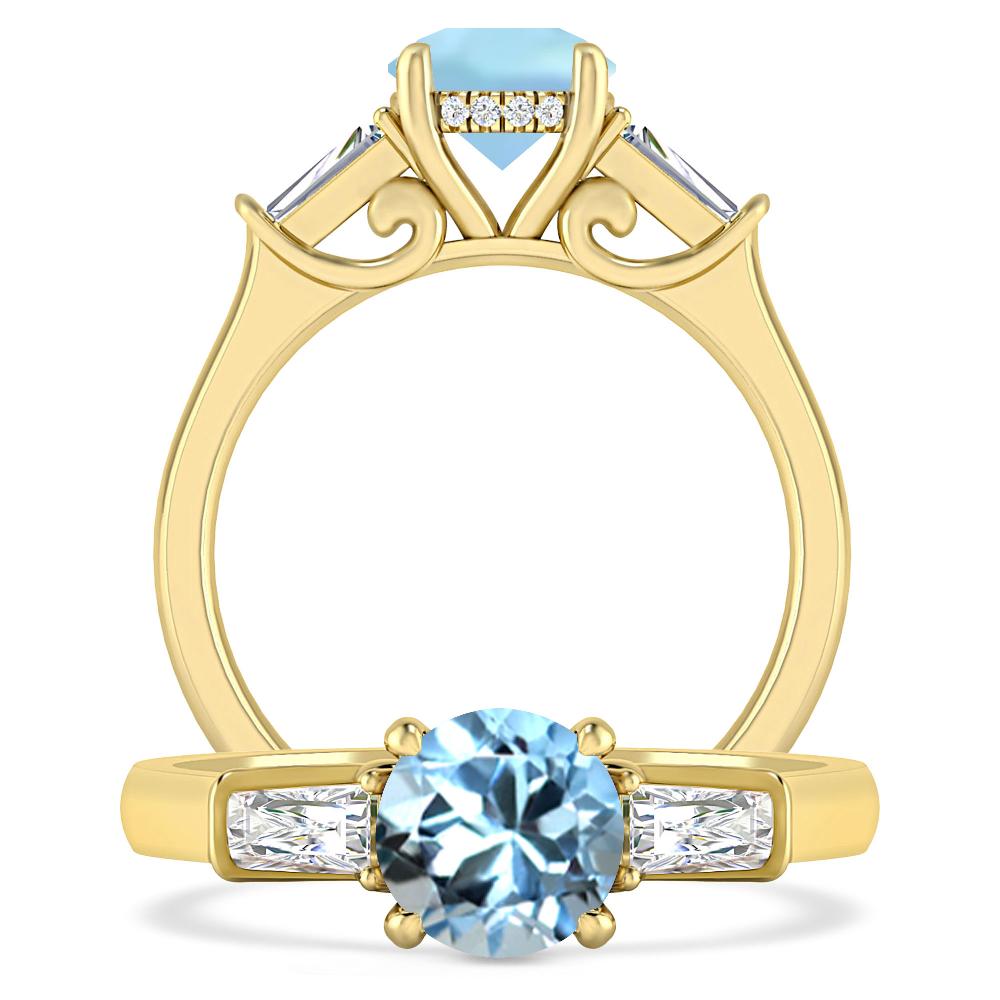 Yellow Gold - Aquamarine