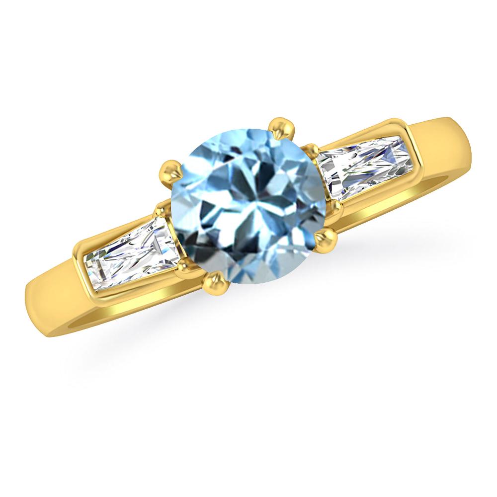 Yellow Gold - Aquamarine