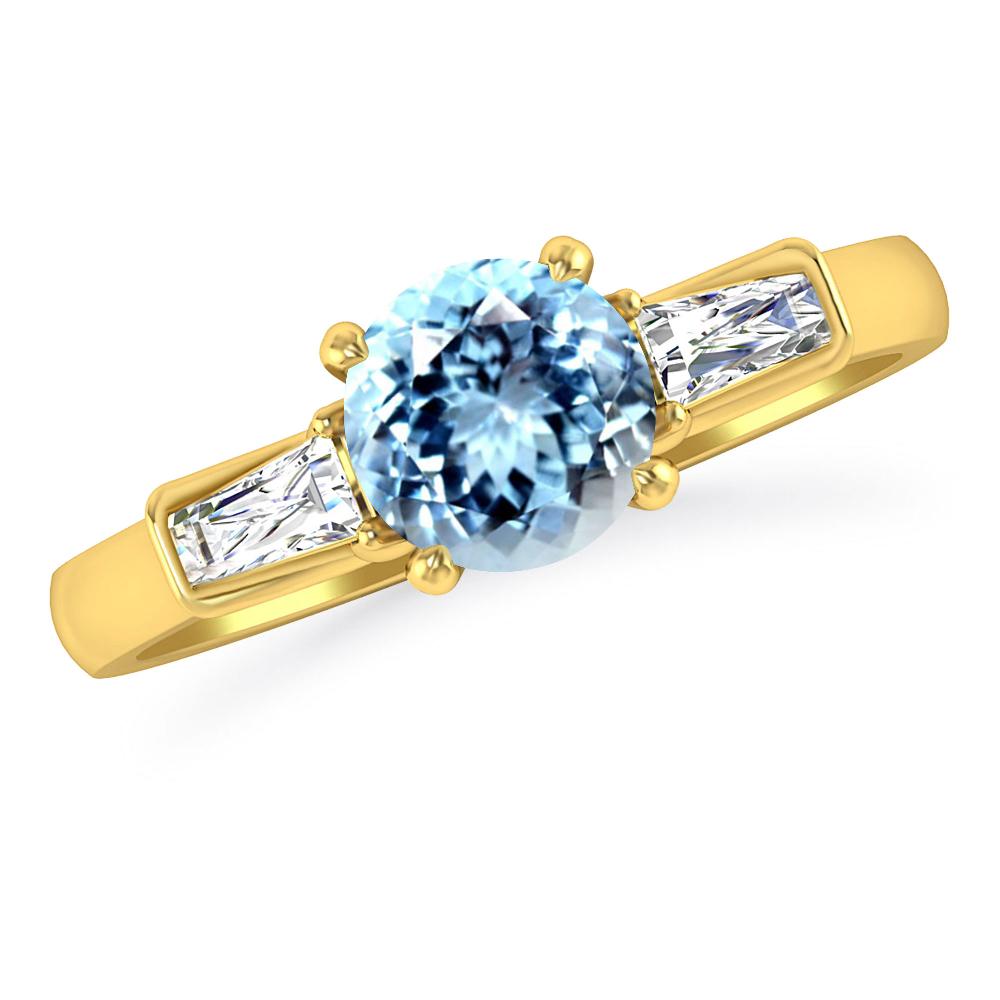 Yellow Gold - Aquamarine