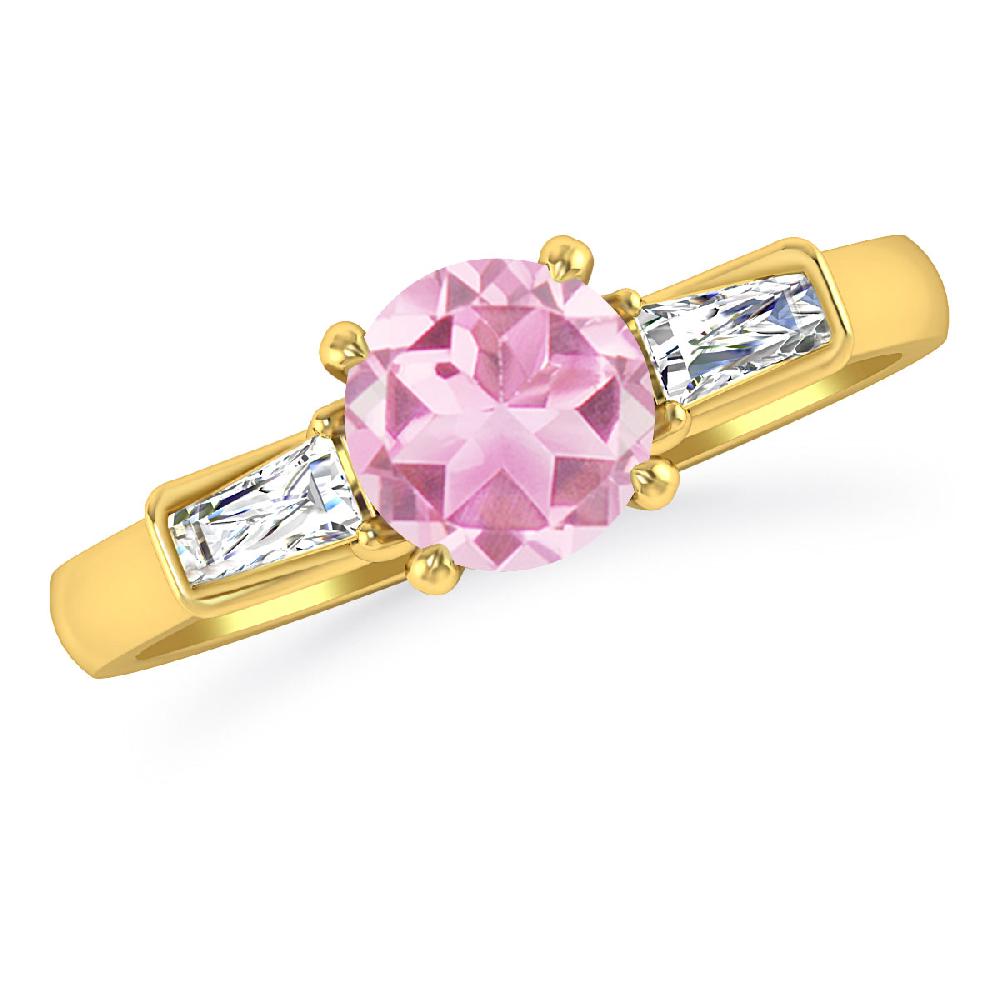 Yellow Gold - Pink Tourmaline