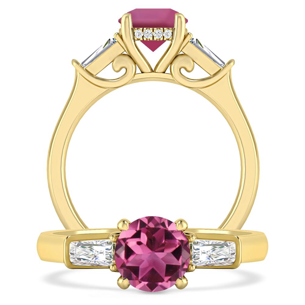 Yellow Gold - Pink Tourmaline