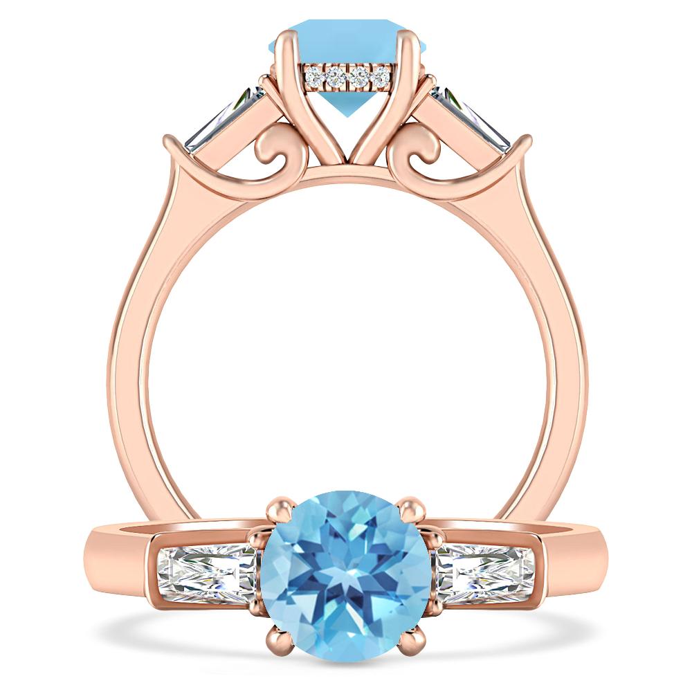Rose Gold - Blue Topaz