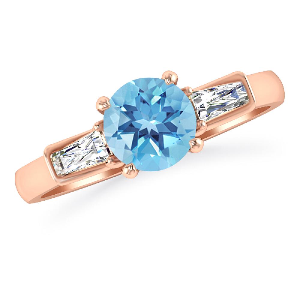 Rose Gold - Blue Topaz