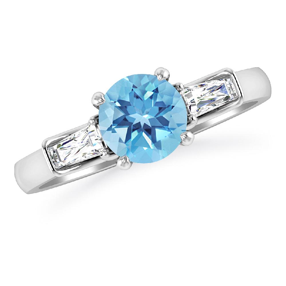 White Gold - Blue Topaz