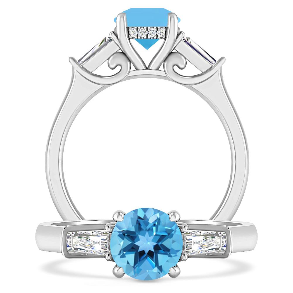 White Gold - Blue Topaz