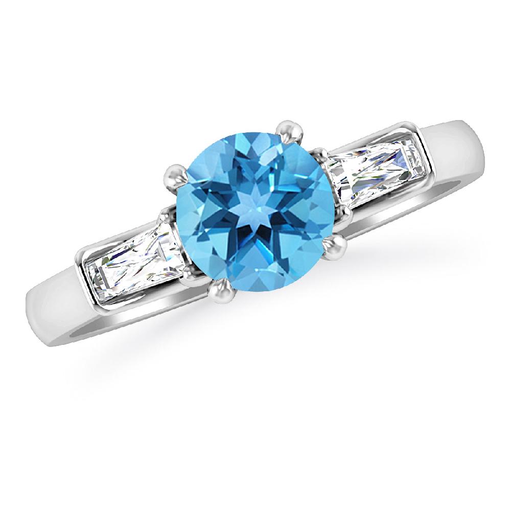 White Gold - Blue Topaz