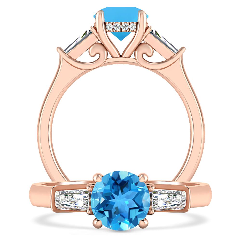 Rose Gold - Blue Topaz